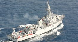 Minesweeper INS Kozhikode sails into sunset