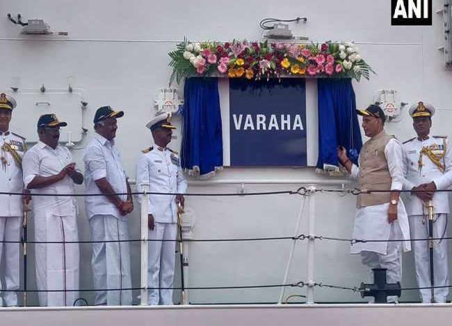 Indian Coast Guard ‘Varaha’ commissioned by Rajnath Singh